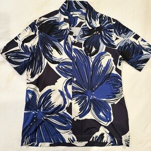 Zara Black and Blue Patterned Shirt